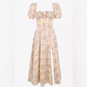 House of CB Tallulah Lemon Floral Puff Sleeve Sundress